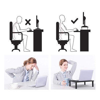 MACLEAN Stalak za monitor/laptop MC-946, 13"–32", 3 razine visine, ladica, do 20 kg